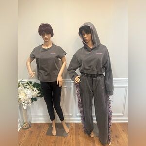 Minaa Monroe “That Girl” Gray and Pink Graphic Hoodie and T-Shirt 3 piece Set